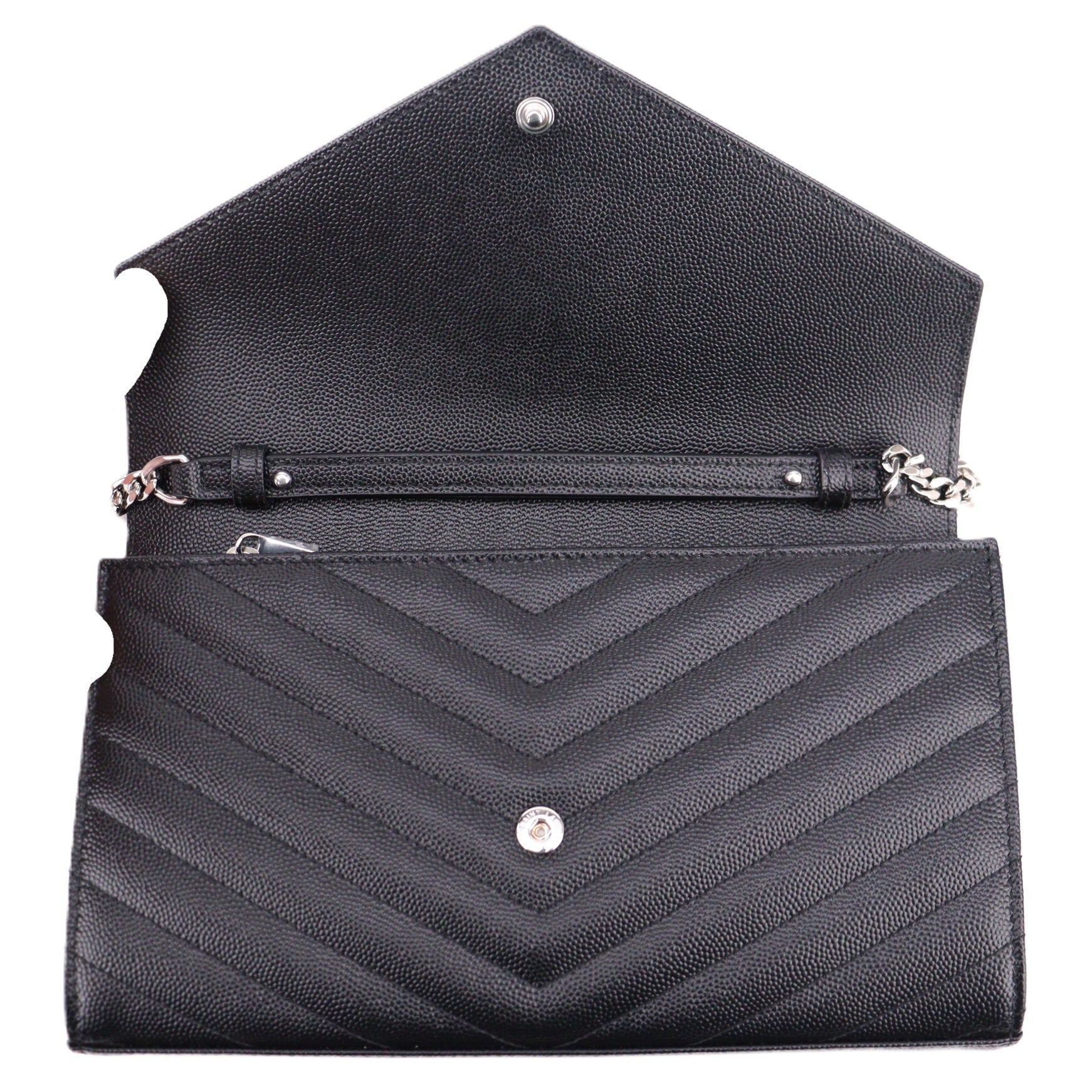 SAINT LAURENT 377828 BOW02 CASSANDRE WALLET ON CHAIN