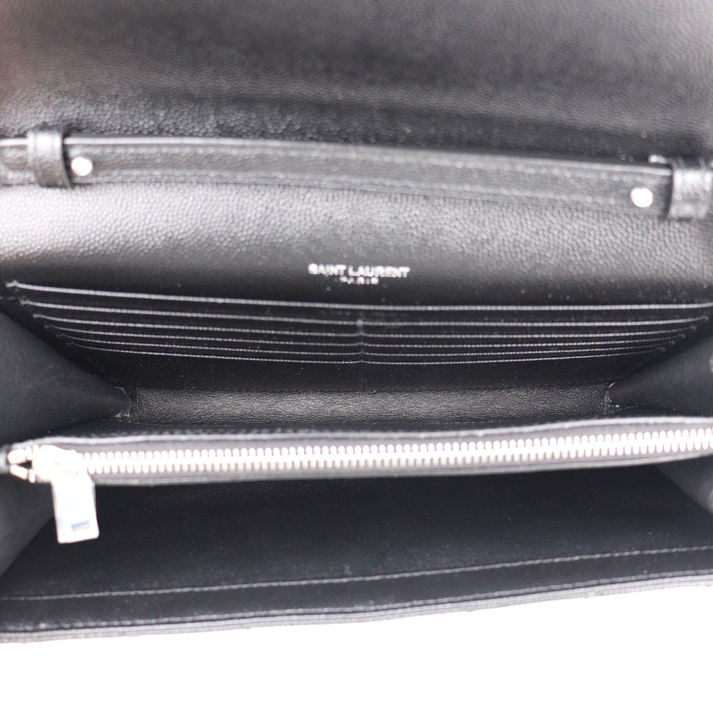 SAINT LAURENT 377828 BOW02 CASSANDRE WALLET ON CHAIN