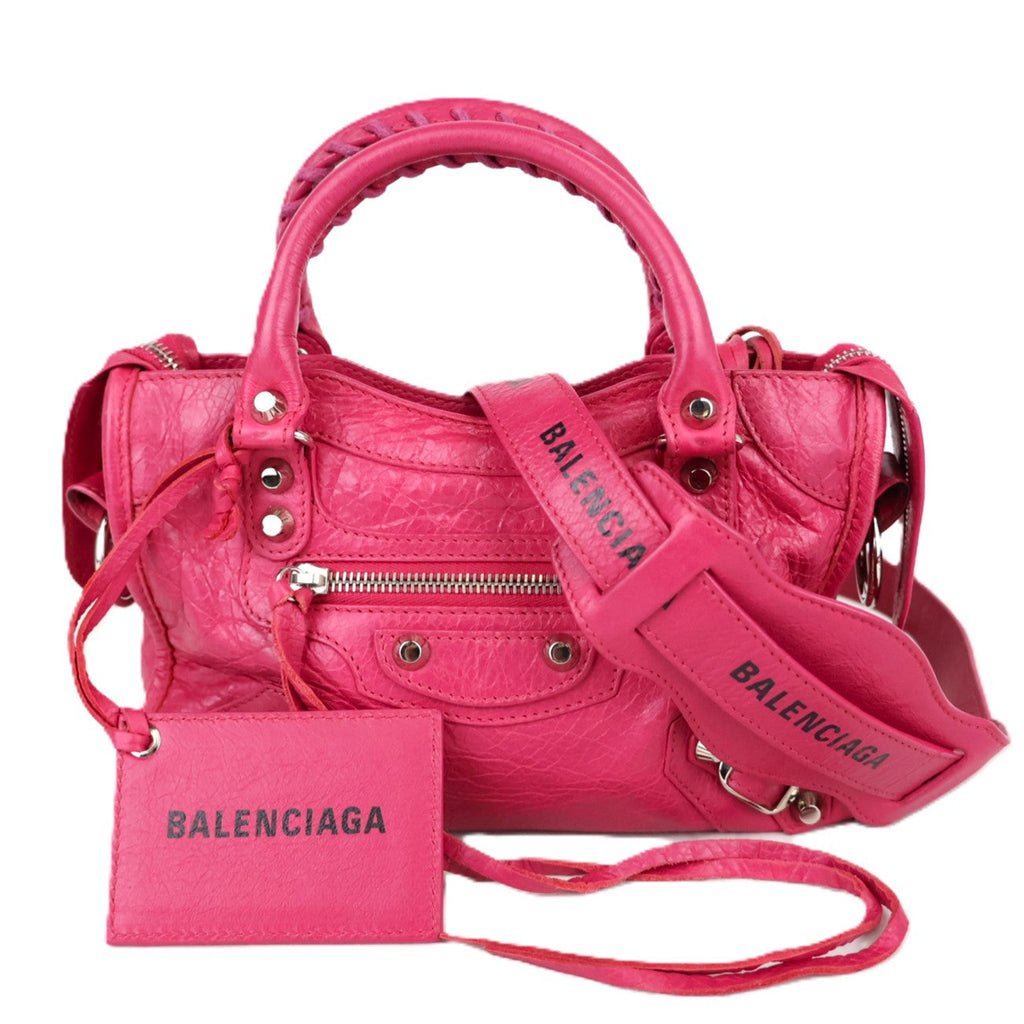 BALENCIAGA 300295 DB5XN THE CITY LOGO STRAP MINI HANDBAG