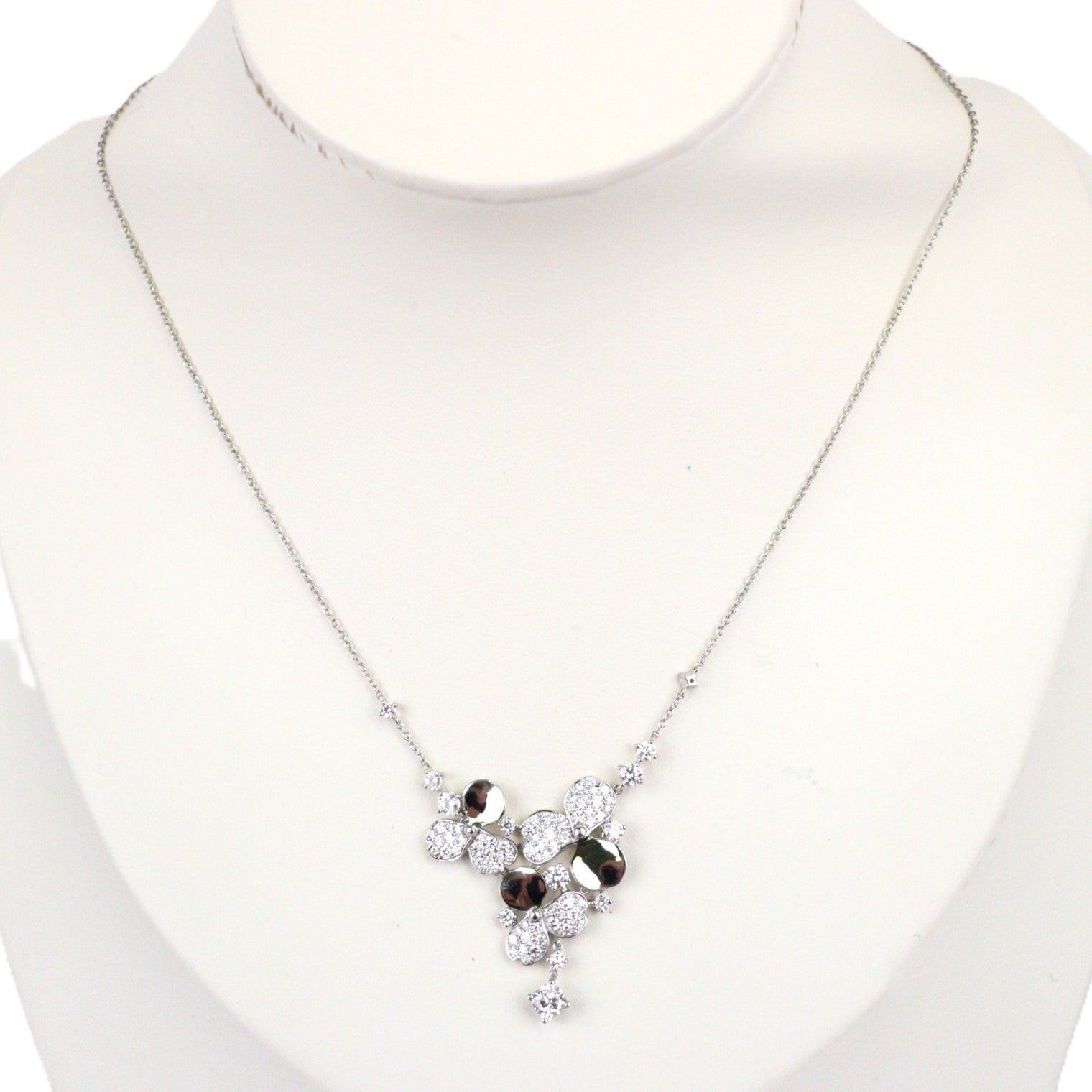 TIFFANY & Co. Paper Flowers Diamond Cluster Necklace