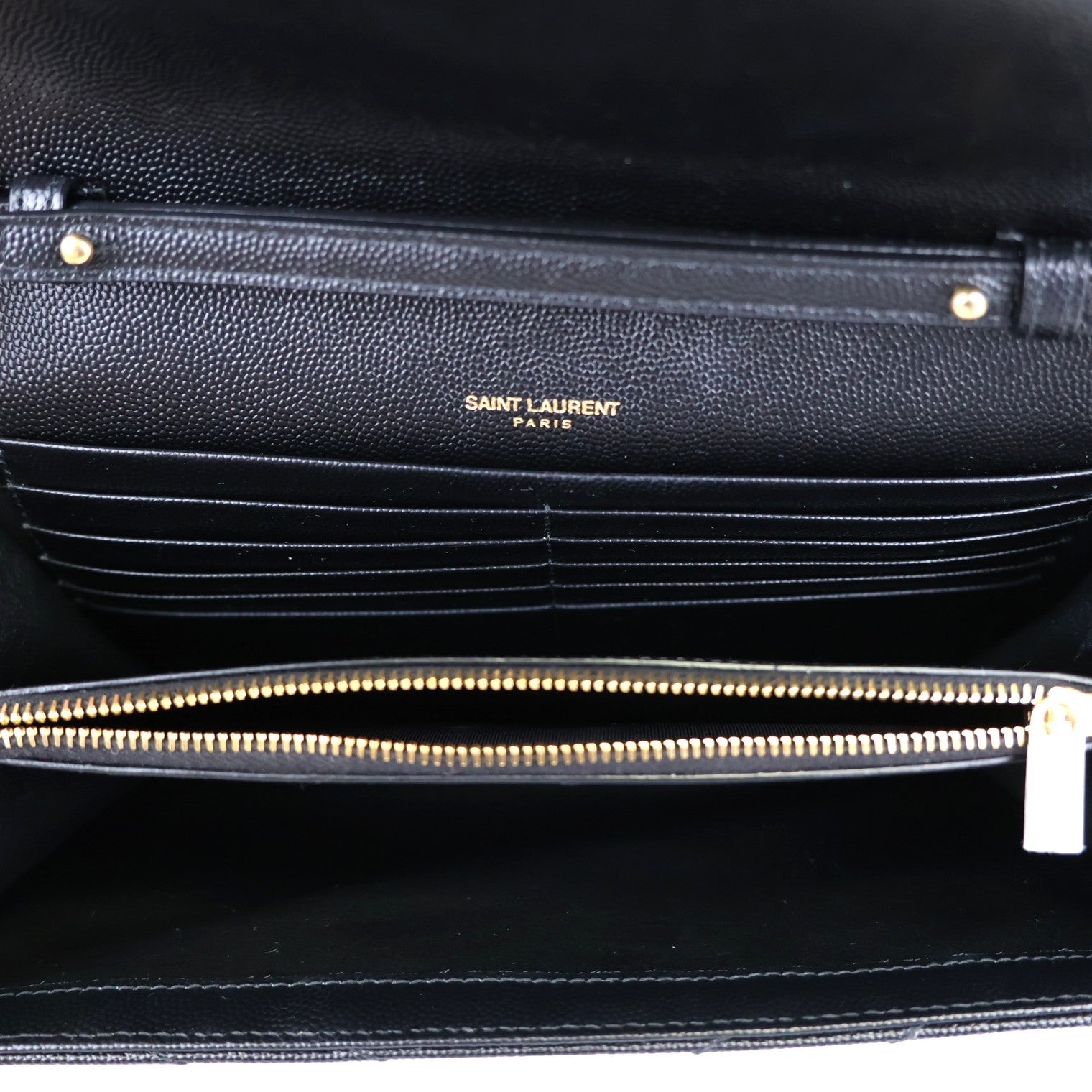 SAINT LAURENT 377828 BOW01 CASSANDRE WALLET ON CHAIN