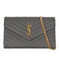 SAINT LAURENT 377828 BOW01 CASSANDRE WALLET ON CHAIN