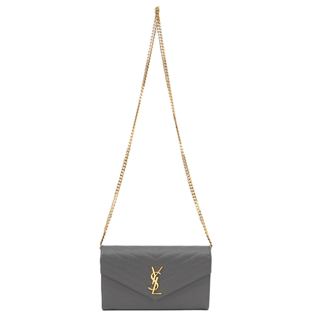 SAINT LAURENT 377828 BOW01 CASSANDRE WALLET ON CHAIN
