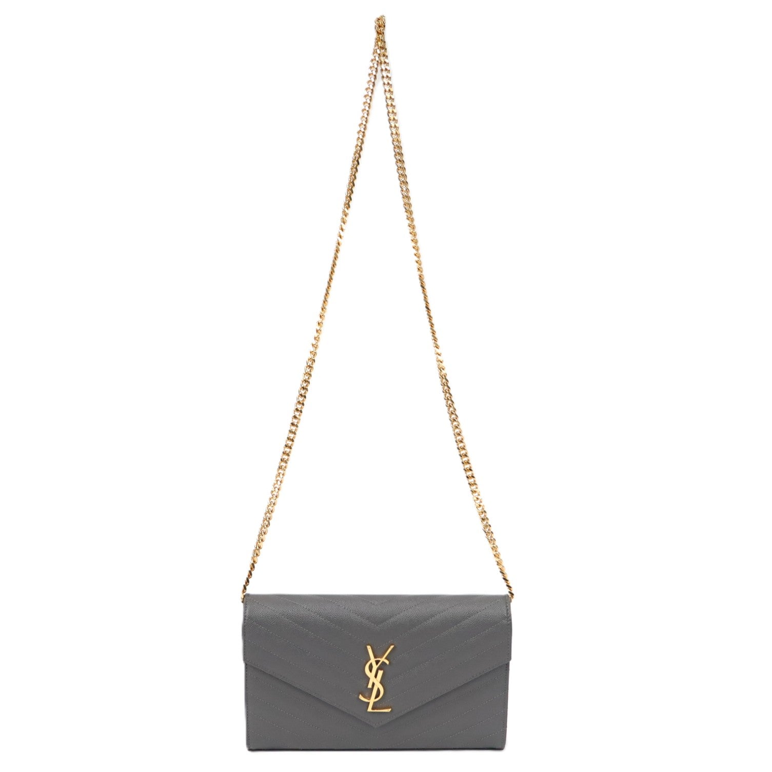 SAINT LAURENT 377828 BOW01 CASSANDRE WALLET ON CHAIN