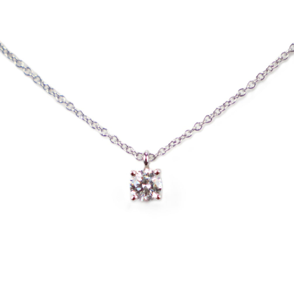 TIFFANY & Co. Solitaire 0.26ct-H-VVS1-3EX Necklace