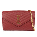 SAINT LAURENT 377828 BOW01 CASSANDRE WALLET ON CHAIN