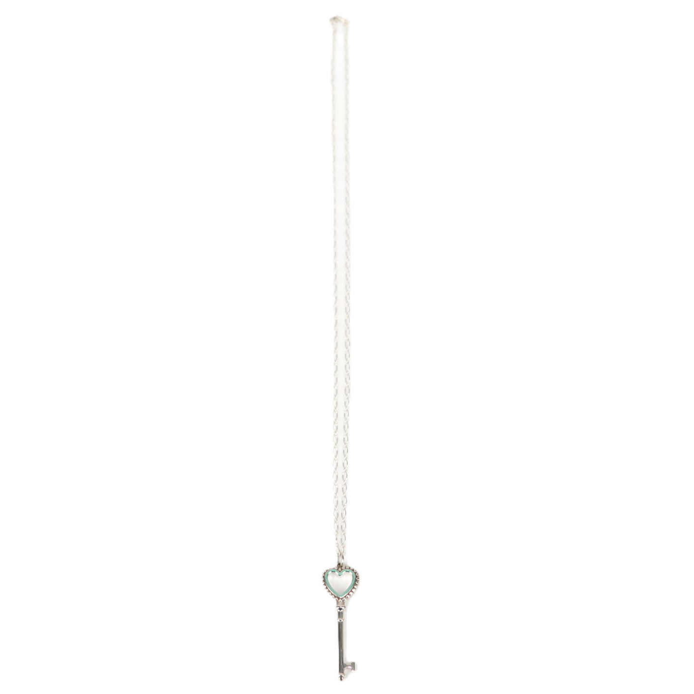 TIFFANY & Co. Beads Heart Key + Oval Link Chain Necklace