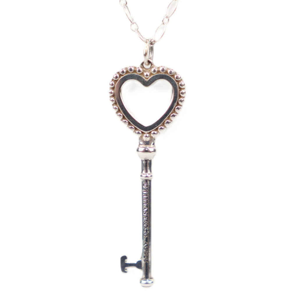TIFFANY & Co. Beads Heart Key + Oval Link Chain Necklace