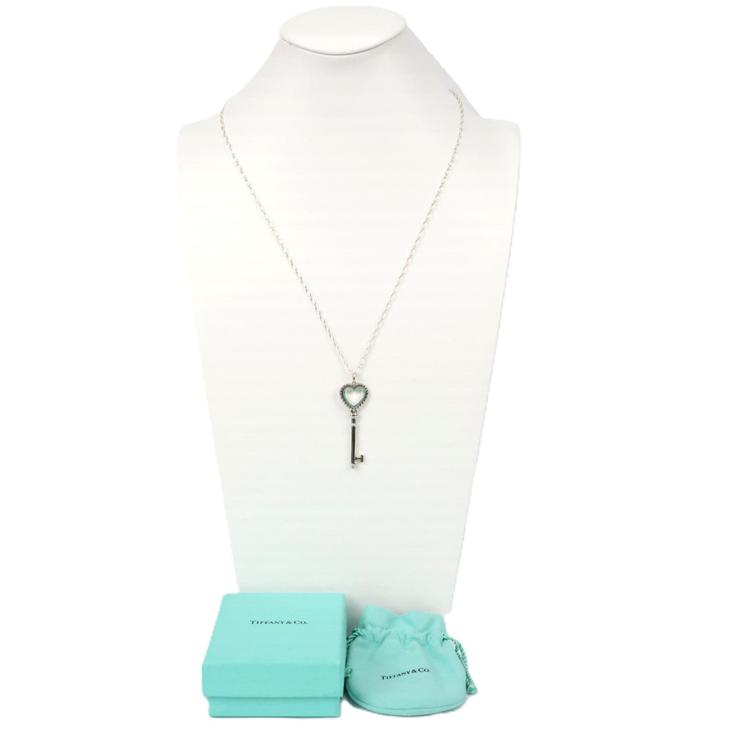 TIFFANY & Co. Beads Heart Key + Oval Link Chain Necklace