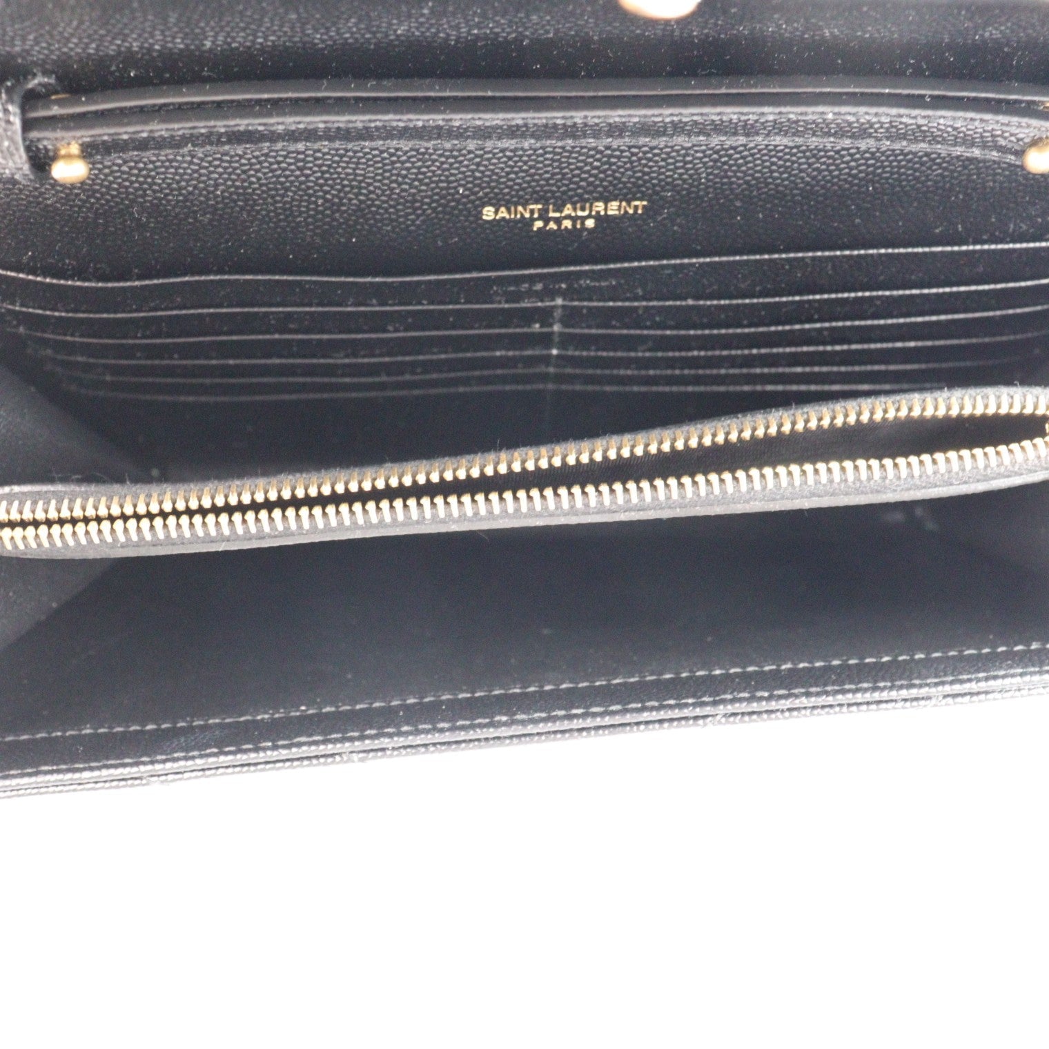 SAINT LAURENT 377828 BOW1 CASSANDRE WALLET ON CHAIN