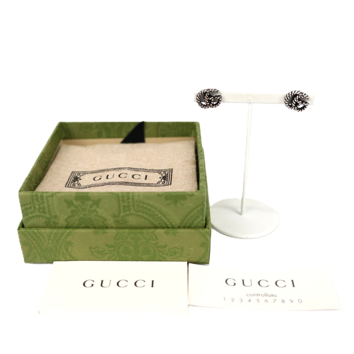 GUCCI 627755 J8400 0701 GG Marmont Stud Earrings