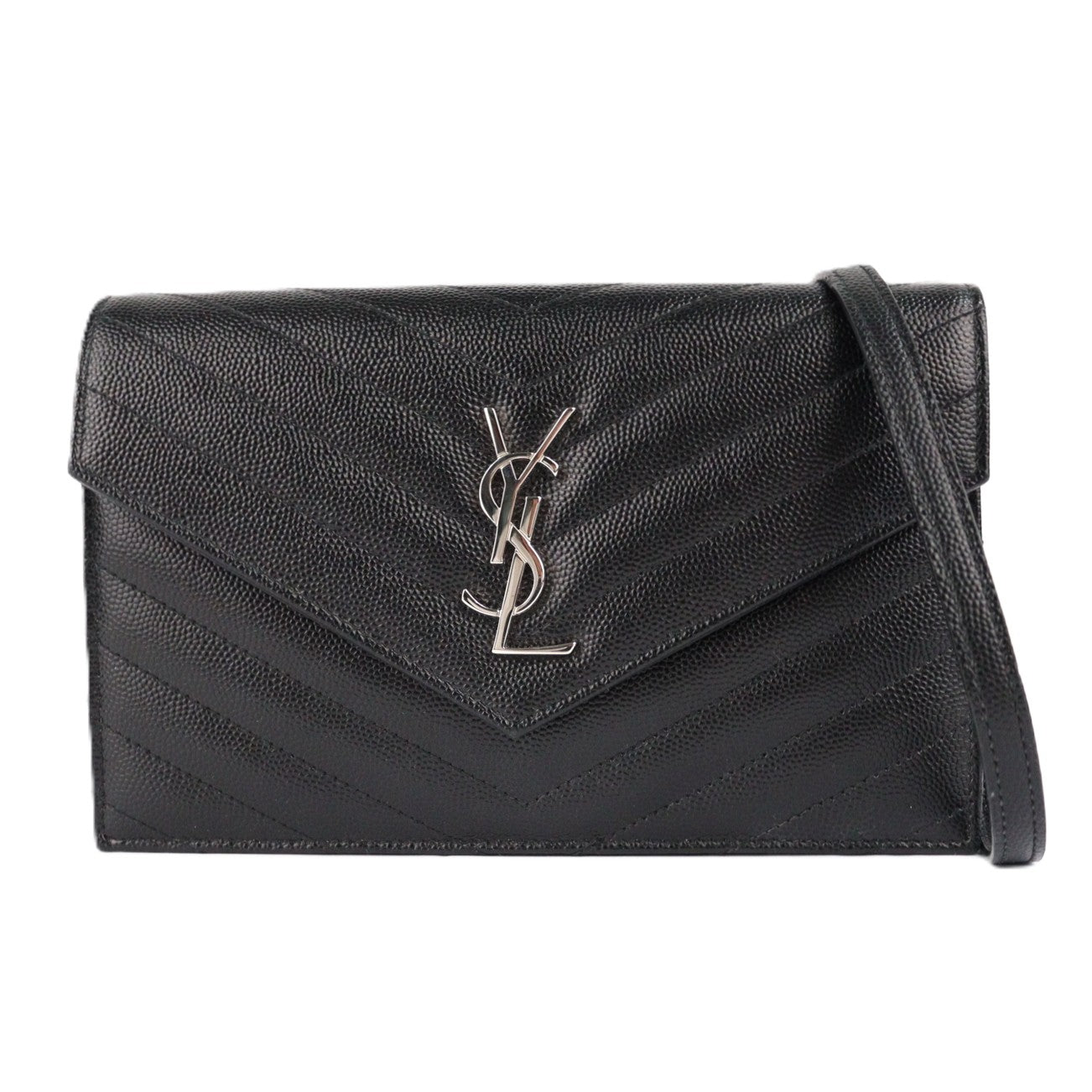 SAINT LAURENT 393953 BOW02 CASSANDRE WALLET ON CHAIN