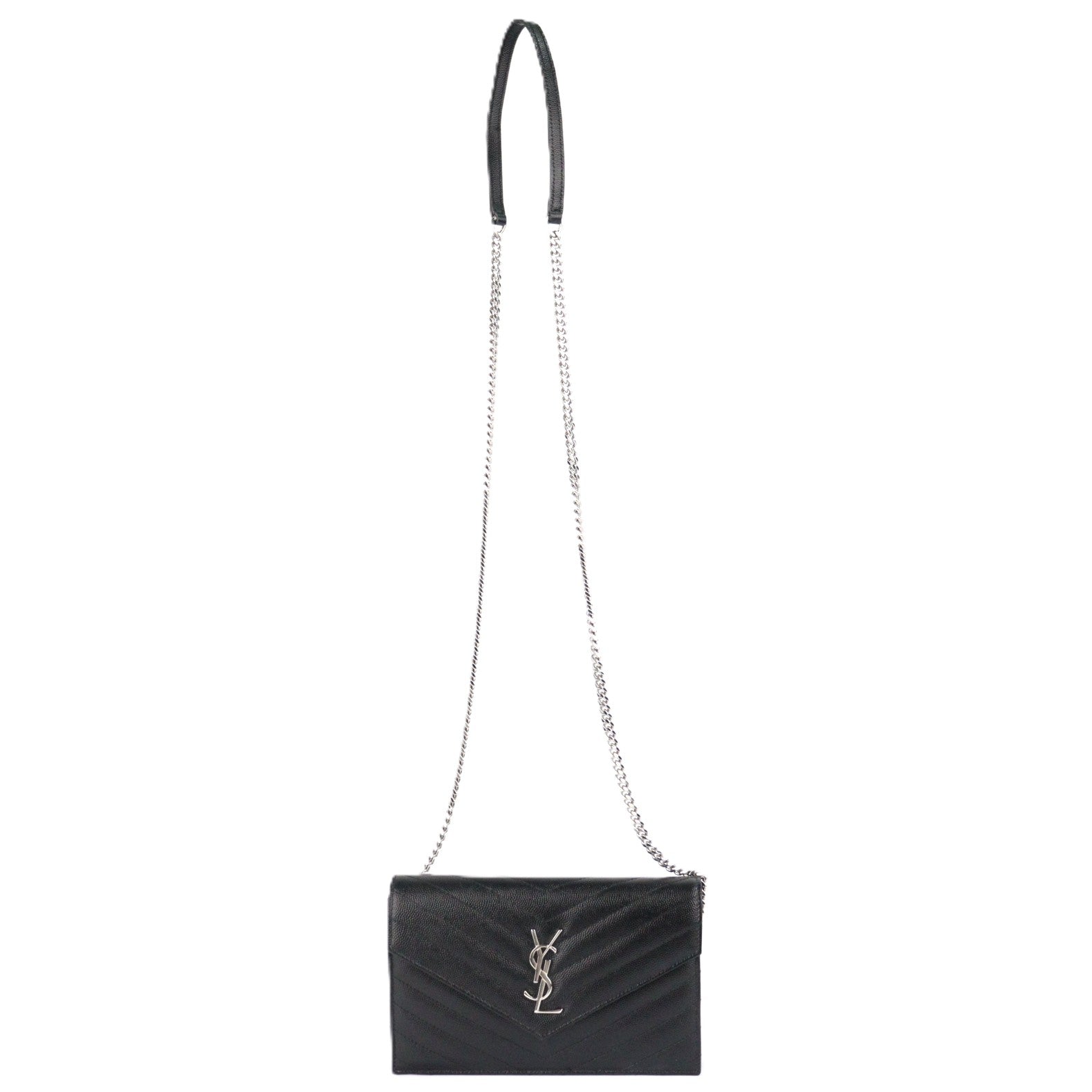 SAINT LAURENT 393953 BOW02 CASSANDRE WALLET ON CHAIN