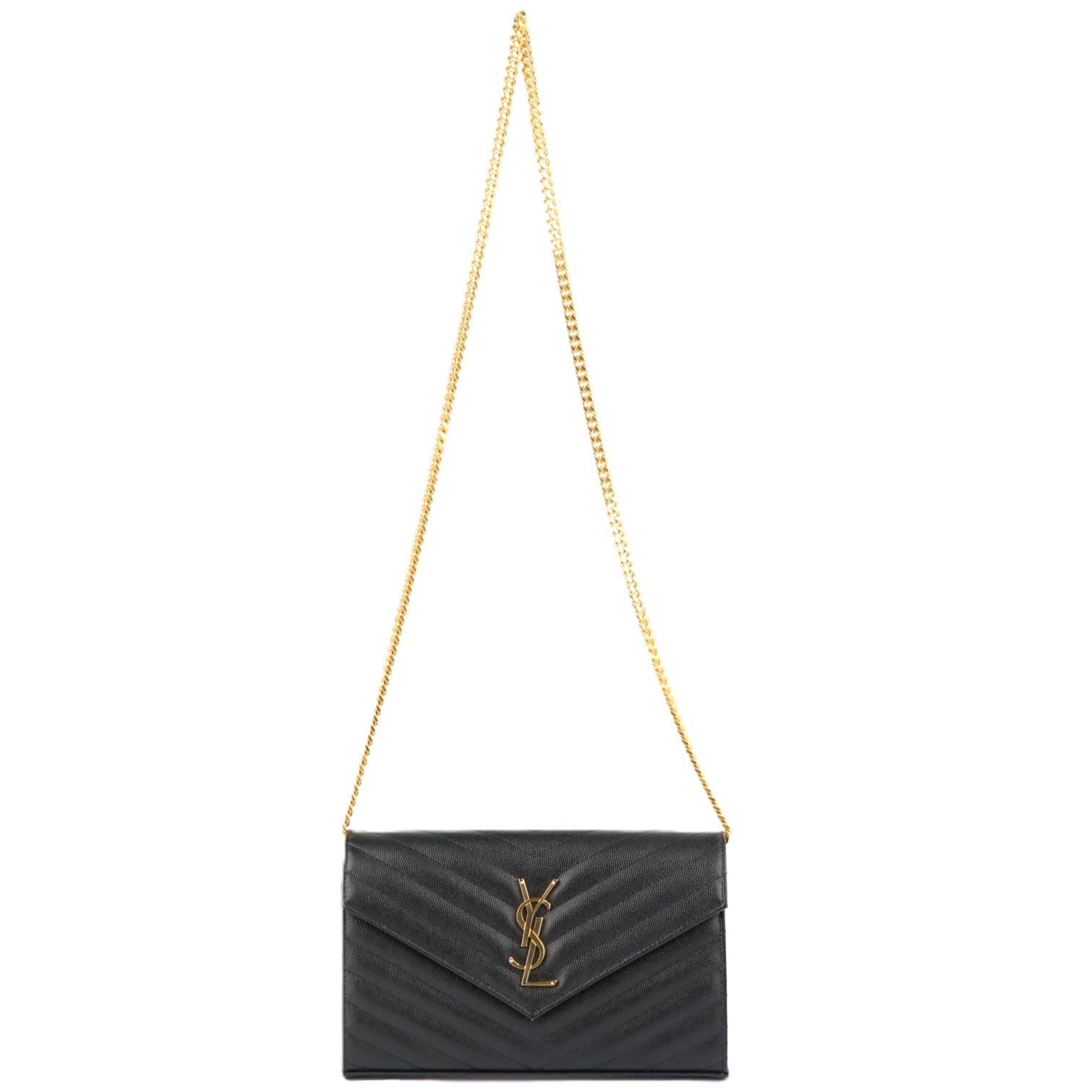 SAINT LAURENT 377828 BOW01 CASSANDRA WALLET ON CHAIN