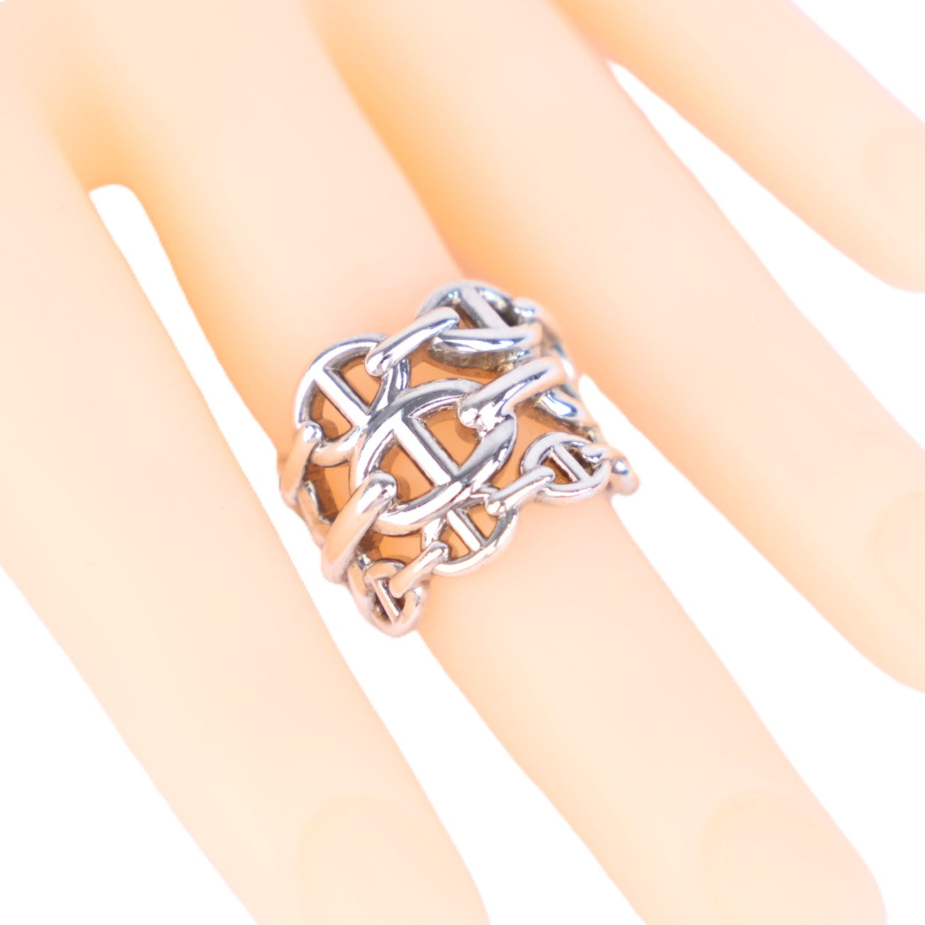HERMES H109506B Chaine d'Ancre Enchainee Large Model #51 Ring