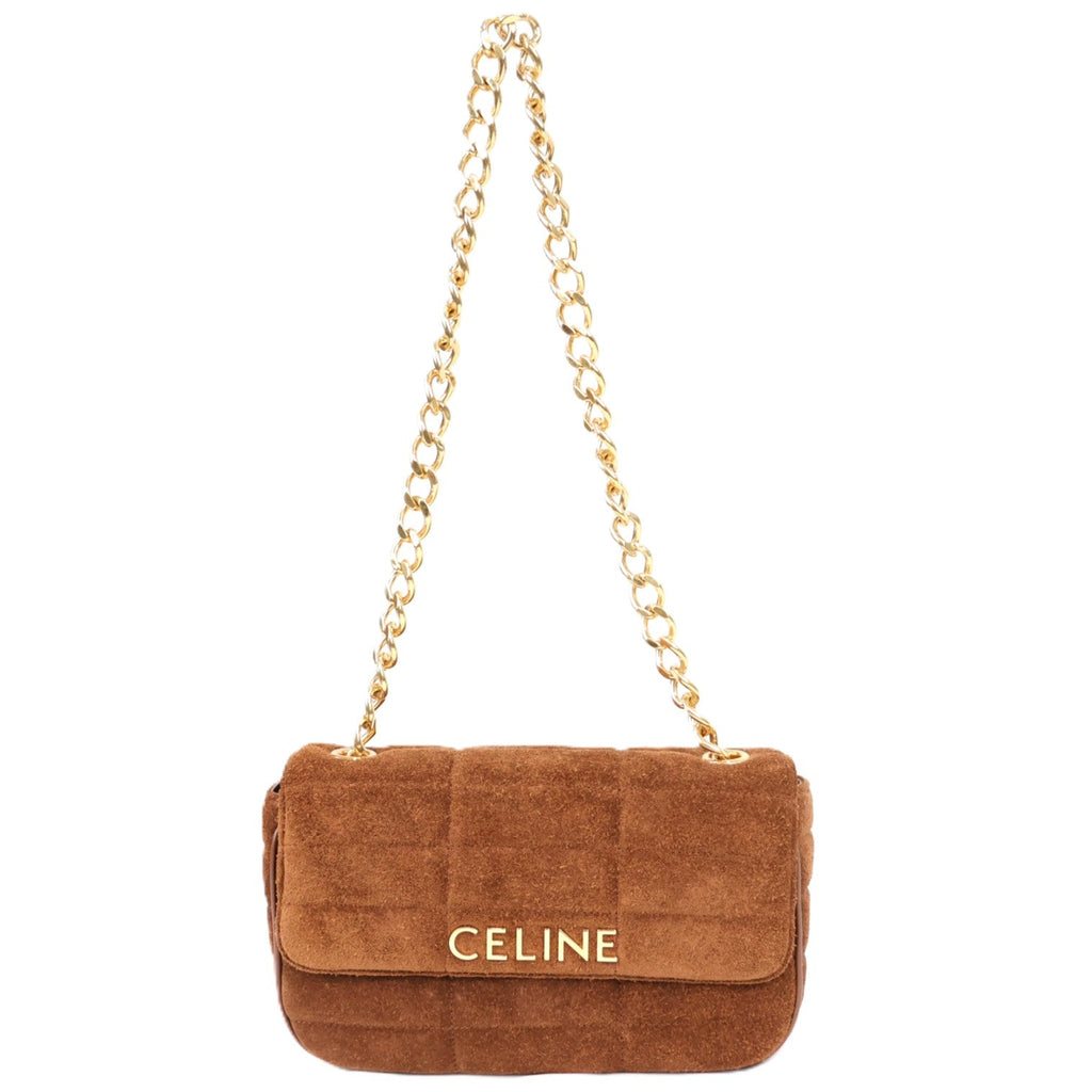 CELINE 111273EZF LOGO MONOCHROME SHOULDER BAG
