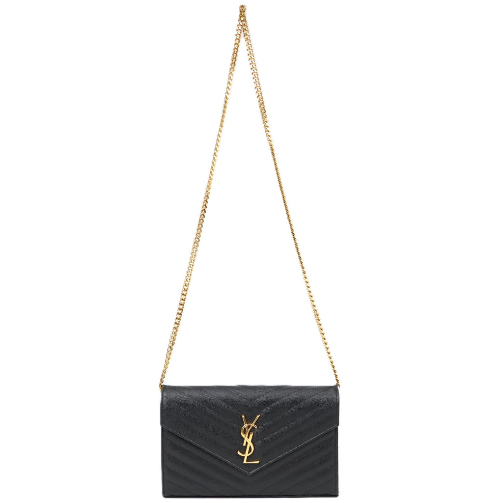 SAINT LAURENT 377828 BOW01 CASSANDRE WALLET ON CHAIN