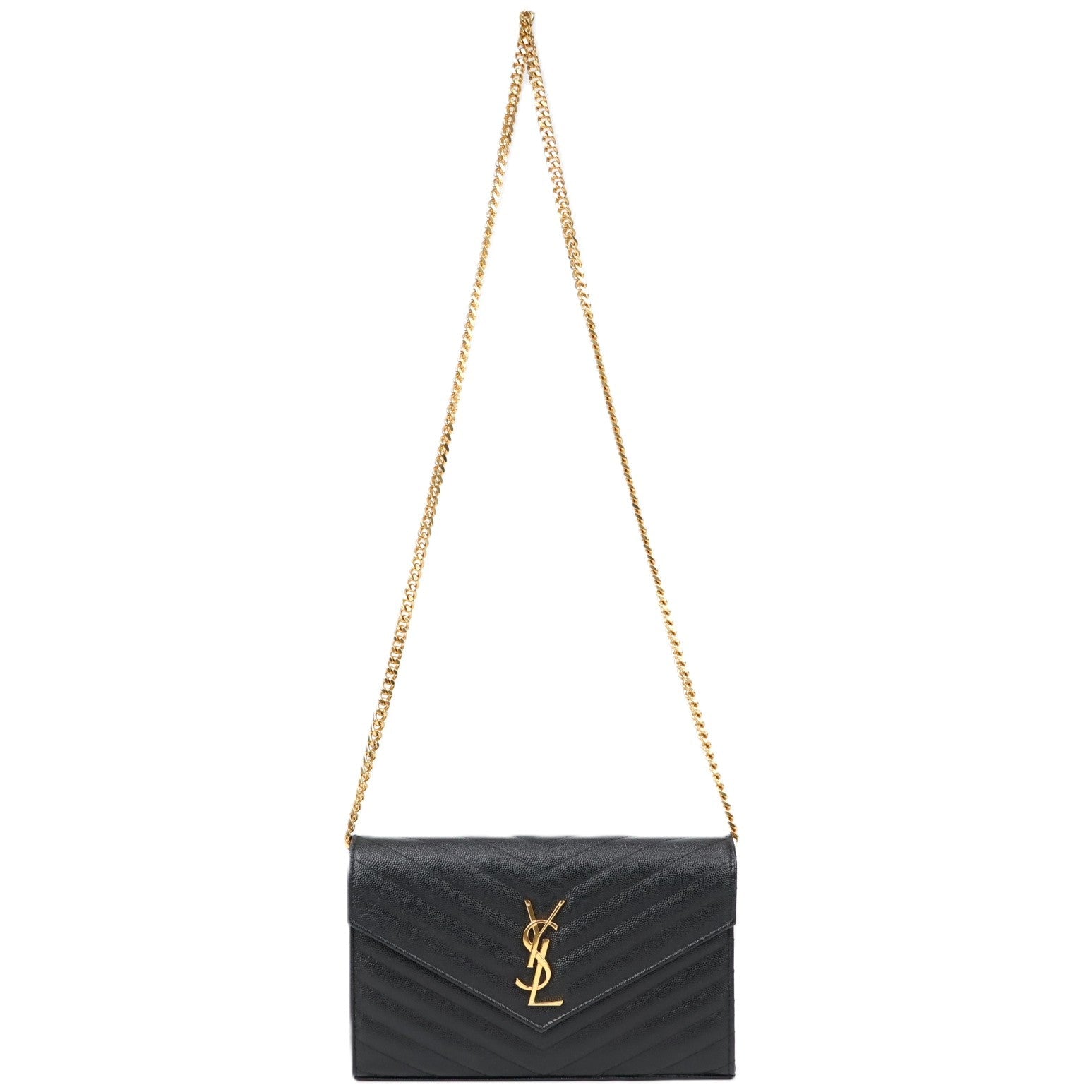 SAINT LAURENT 377828 BOW01 CASSANDRE WALLET ON CHAIN