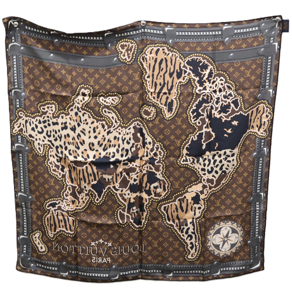 LOUIS VUITTON M70775 CARRE LV WORLD SQUARE 90 SCARF