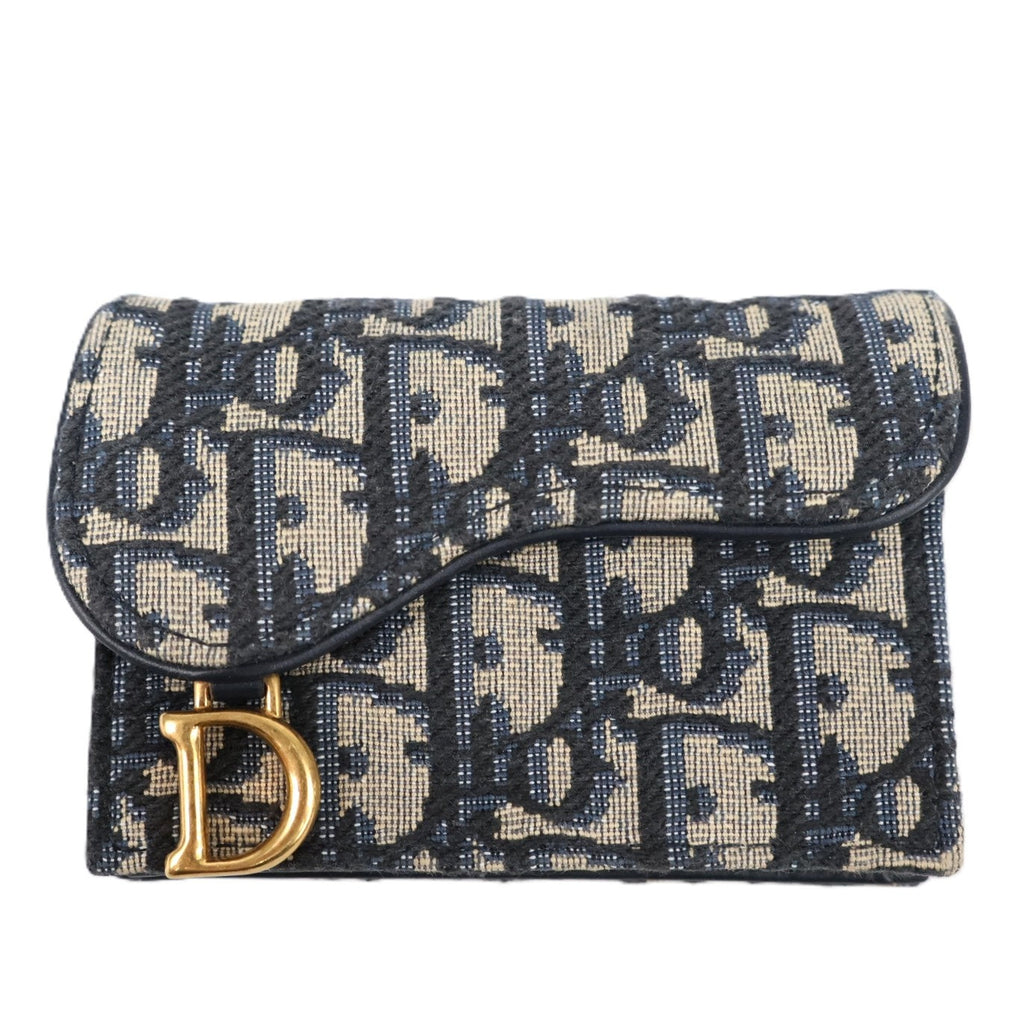 DIOR S5611CTZQ SADDLE BLOOM CARD HOLDER