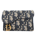DIOR S5611CTZQ SADDLE BLOOM CARD HOLDER