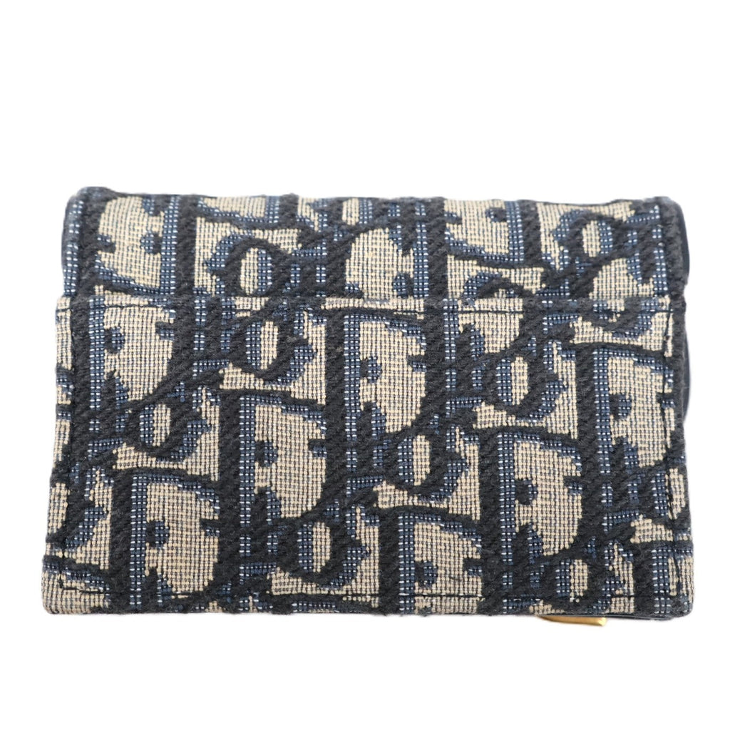 DIOR S5611CTZQ SADDLE BLOOM CARD HOLDER