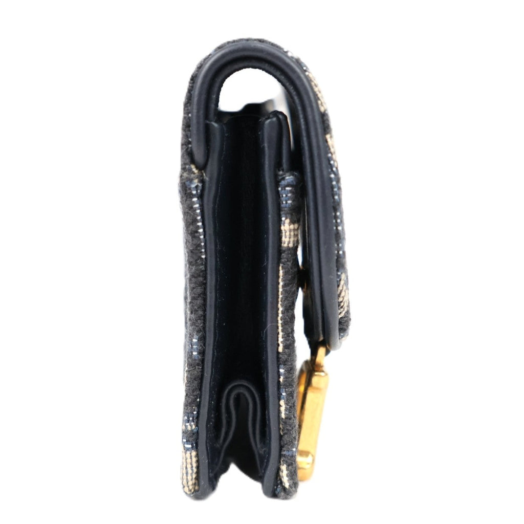 DIOR S5611CTZQ SADDLE BLOOM CARD HOLDER
