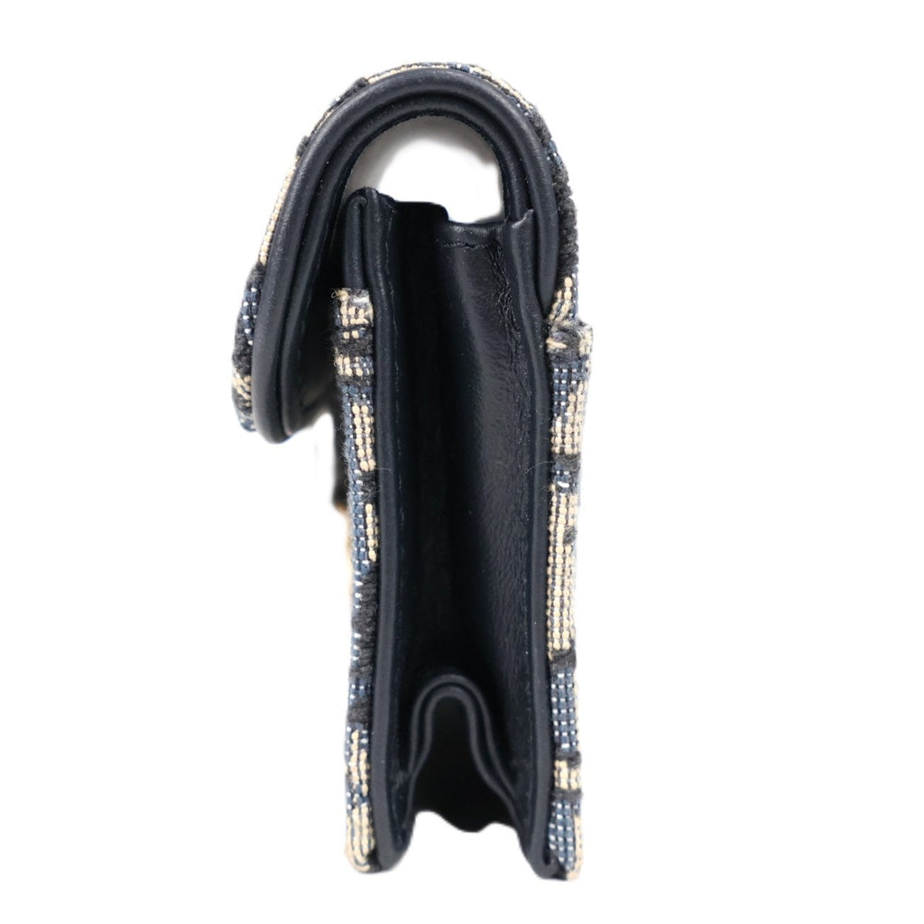 DIOR S5611CTZQ SADDLE BLOOM CARD HOLDER