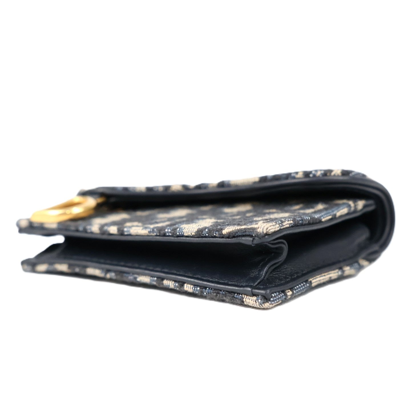 DIOR S5611CTZQ SADDLE BLOOM CARD HOLDER