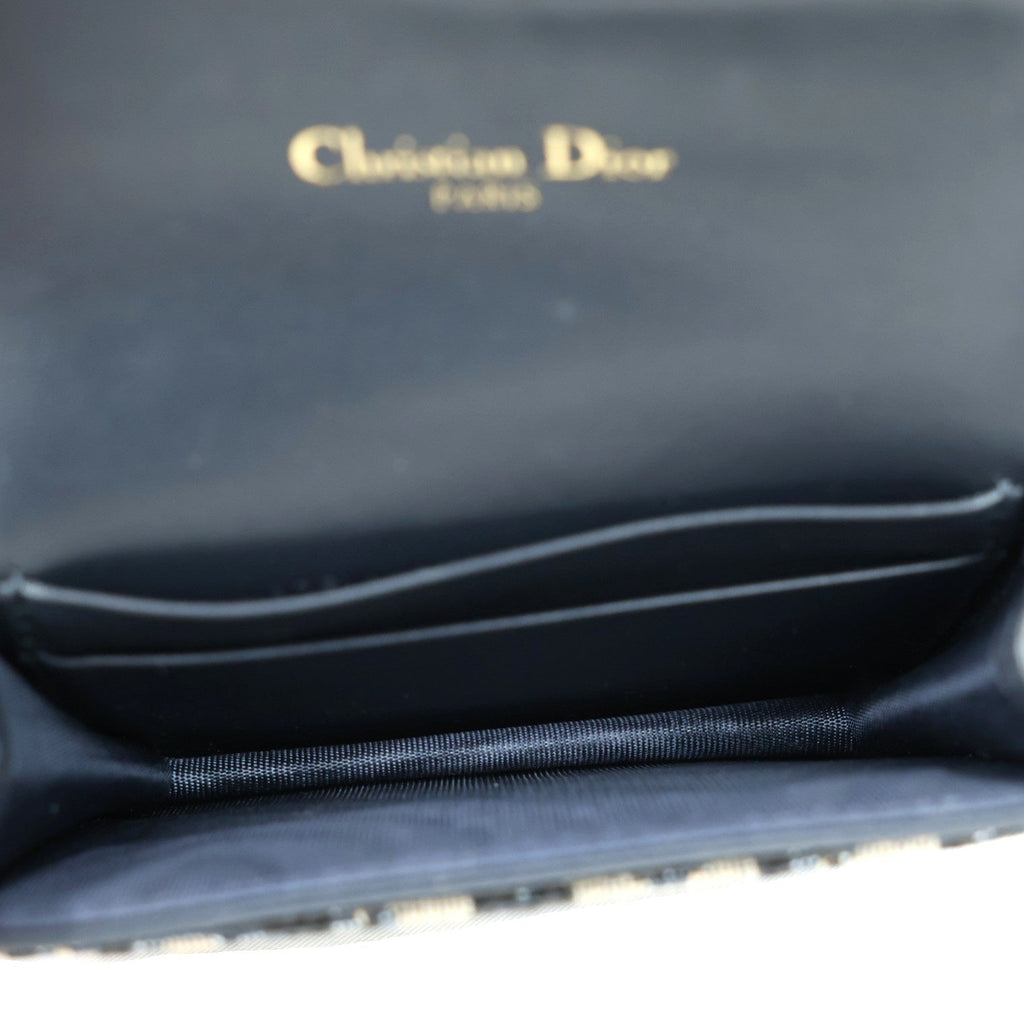 DIOR S5611CTZQ SADDLE BLOOM CARD HOLDER