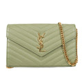 SAINT LAURENT 377828 BOW01 CASSANDRE WALLET ON CHAIN