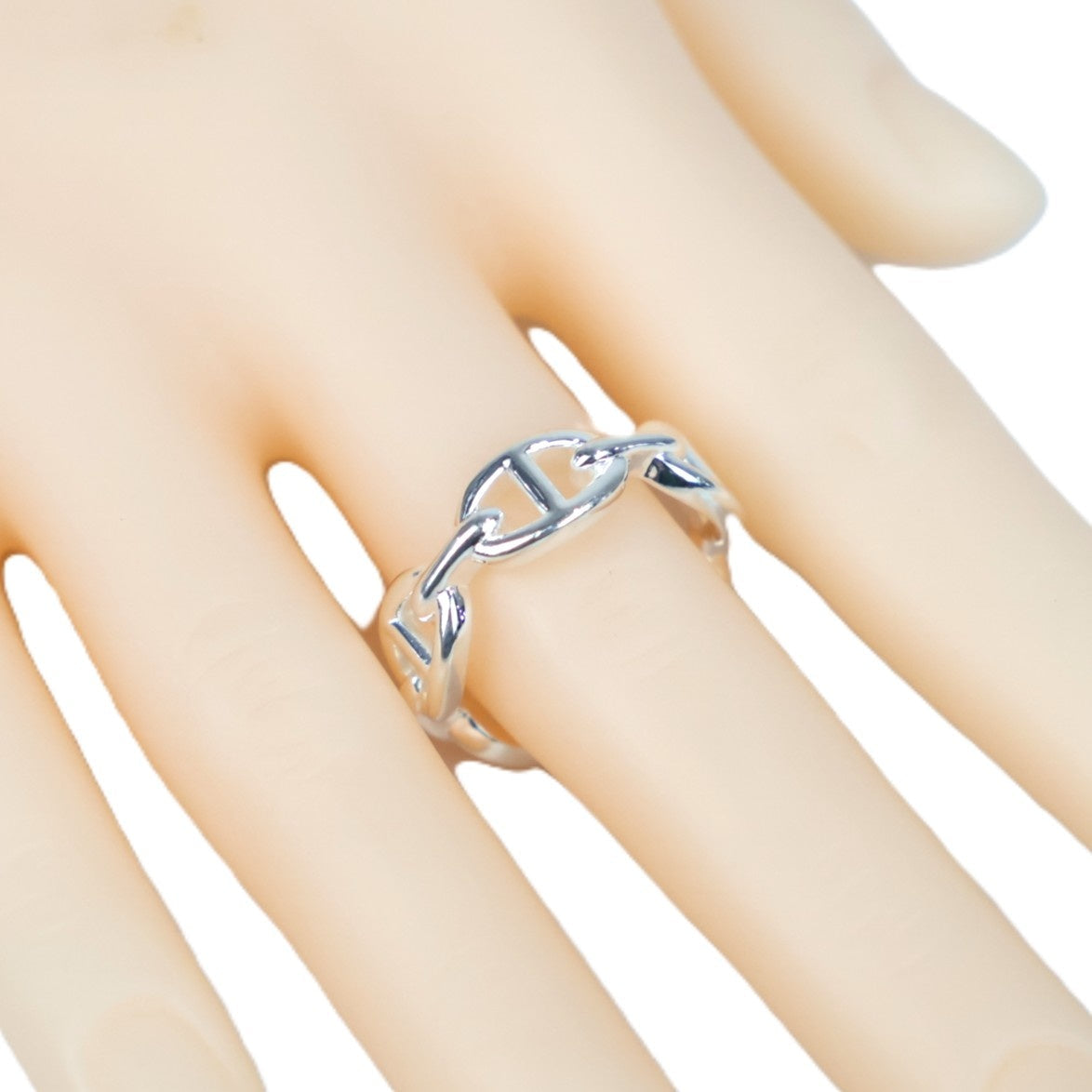 HERMES H109507B Chaine d'Ancre Enchainee Small Model #58 Ring