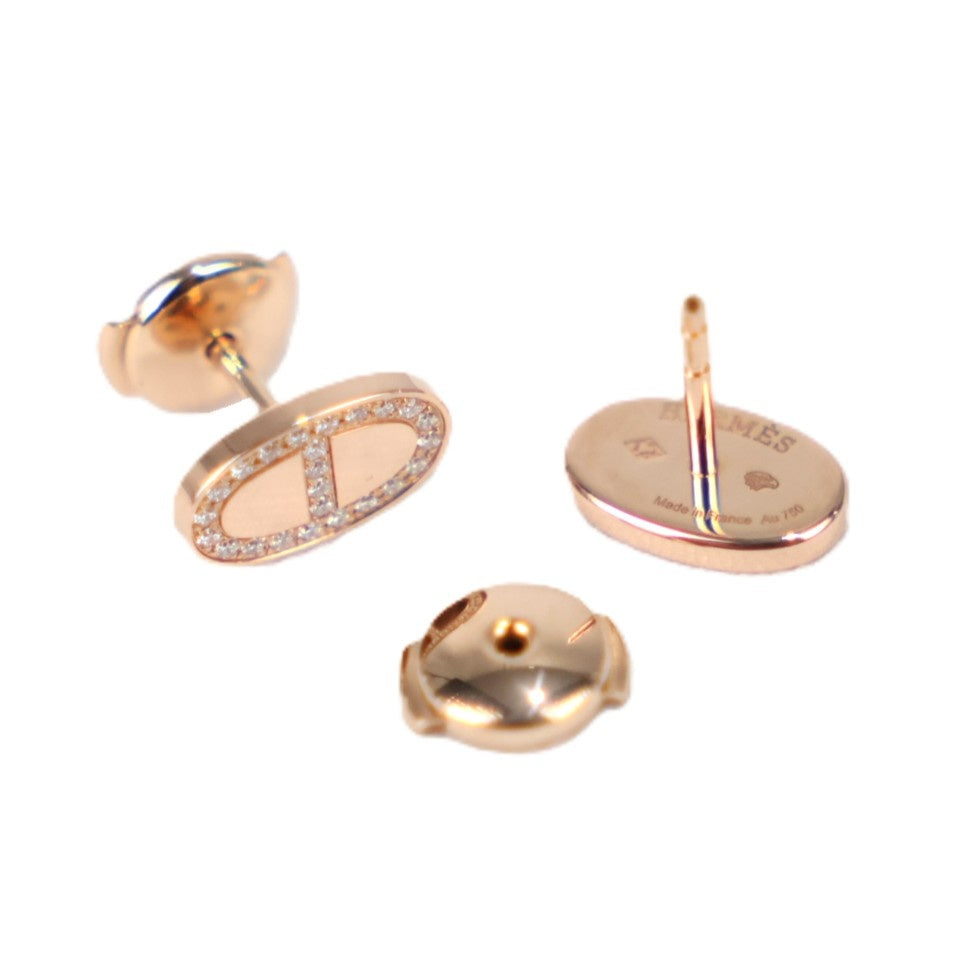 HERMES H122504B Chaine d'Ancre Contour Earrings