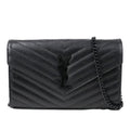 SAINT LAURENT 377828 BOW08 CASSANDRE WALLET ON CHAIN