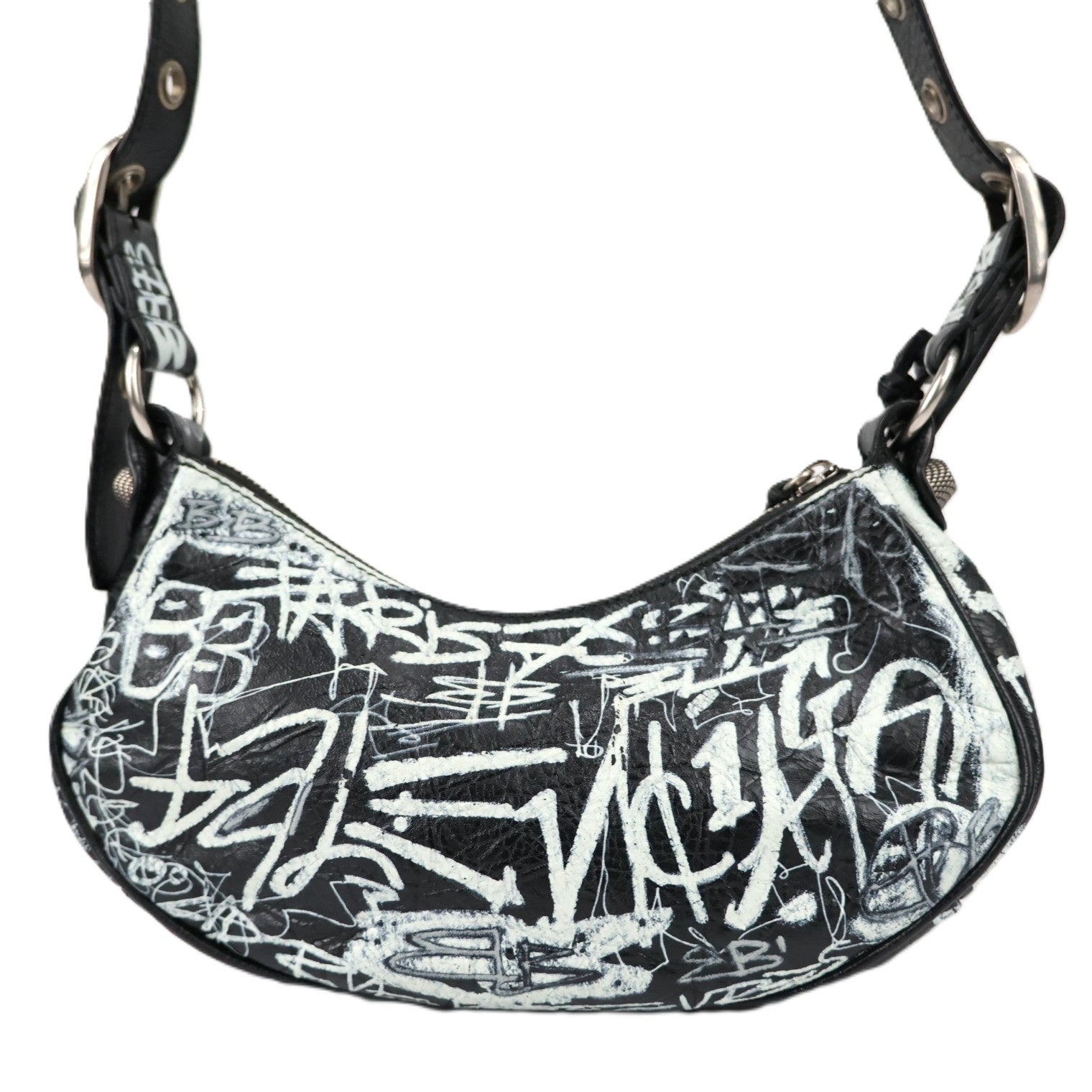 BELENCIAGA 671309 210G6 LE CAGOLE GRAFFITI SHOULDER BAG