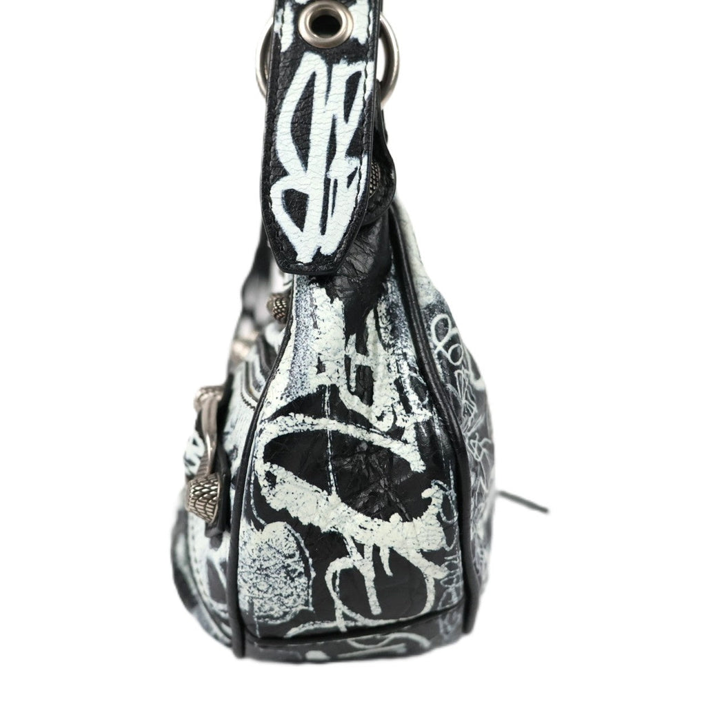 BELENCIAGA 671309 210G6 LE CAGOLE GRAFFITI SHOULDER BAG