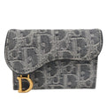 DIOR S5611CDDK SADDLE BLOOM CARD HOLDER