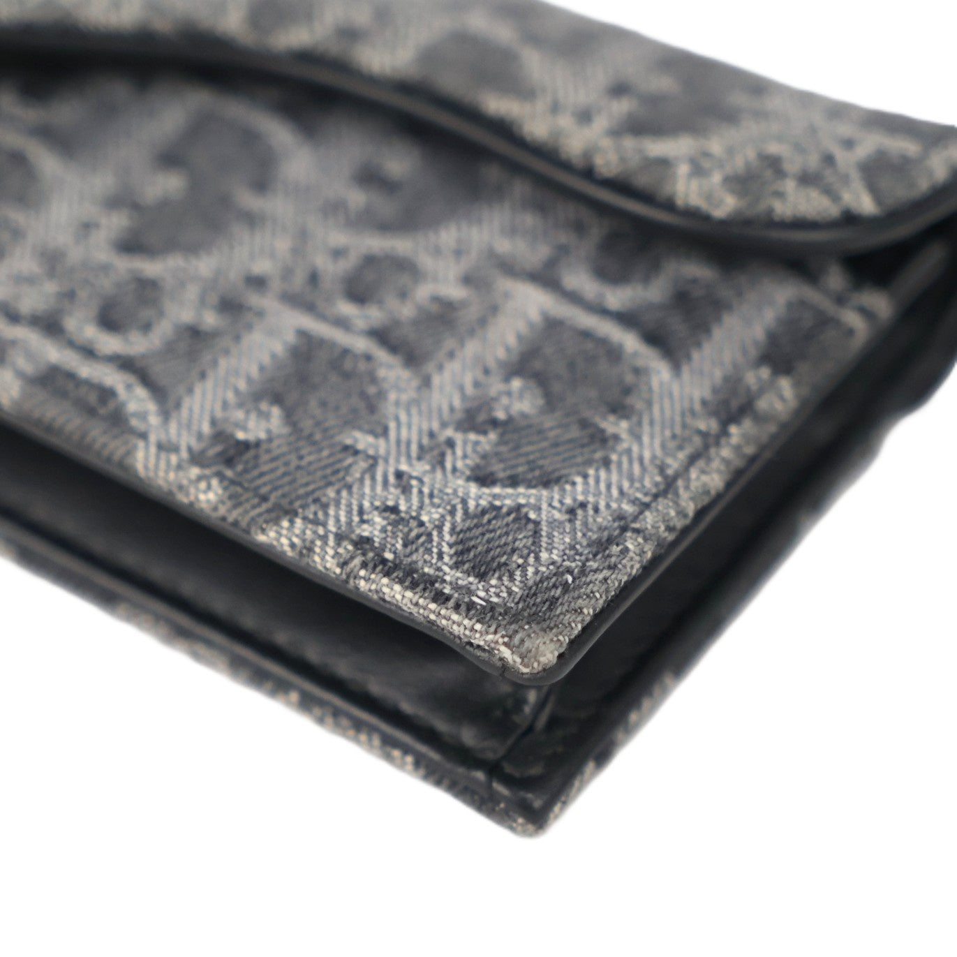 DIOR S5611CDDK SADDLE BLOOM CARD HOLDER